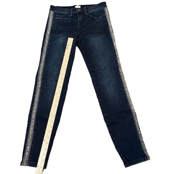 Sneak peek Women's Gold Stone Embellished Jeans Mid Rise Skinny Size 27 - Picture 4 of 13